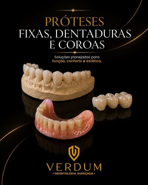Próteses fixas e móveis — Verdum Odontologia
